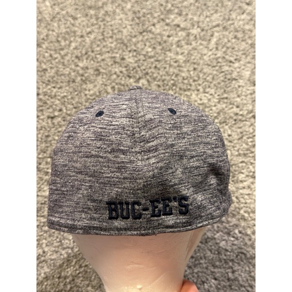 Buc-ees Beaver Logo Embroidered Grey Heather Baseball Cap Size S/M Fitted Hat - Picture 4 of 9
